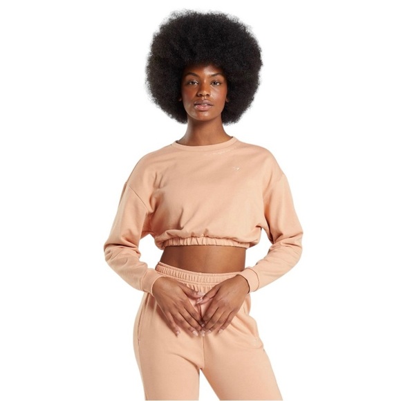 Gymshark Sweater Women's Size XL Orange Peach Cropped Whitney Simmons Collection - Picture 1 of 13